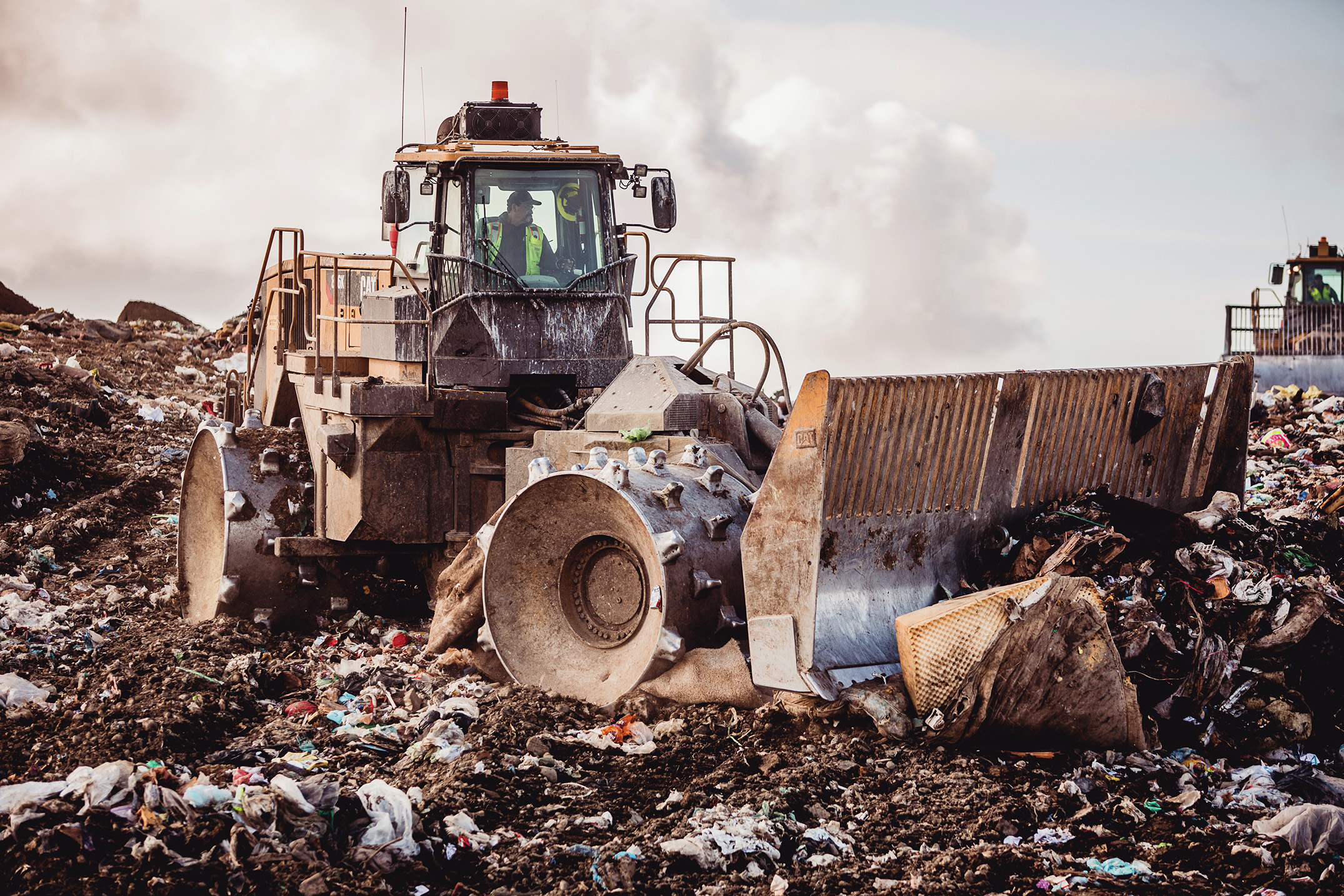 Mike Kane | Landfill dozer at Waste Management facility in Eastern Washington | Seattle documentary, editorial, and commercial photography